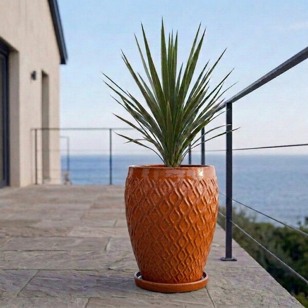 Podmiska pod kvetináč - Tropická oranžová 17 cm