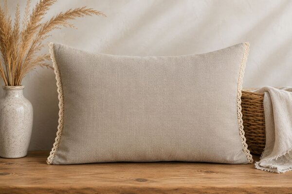 Tom Linen PROVENCIA – ľanový povlak s čipkou Veľkosť: 40x40cm