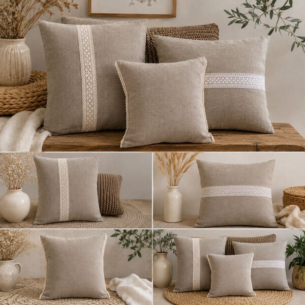 Tom Linen PROVENCIA – ľanový povlak s čipkou Veľkosť: 40x40cm