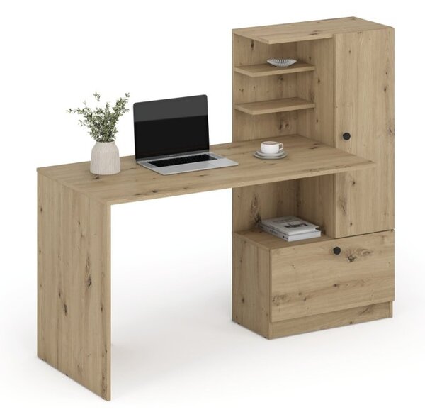 Halmar Písací stôl s regálom HOBAS dub artisan