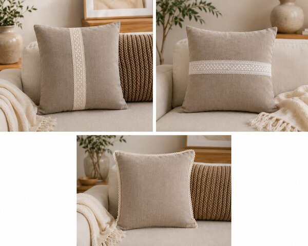 Tom Linen PROVENCIA – ľanový povlak s čipkou Veľkosť: 40x40cm