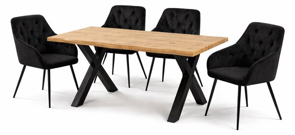 House 5 Jedálenský set 4+1 ROBUL 140 prírodný / SIENA čierna