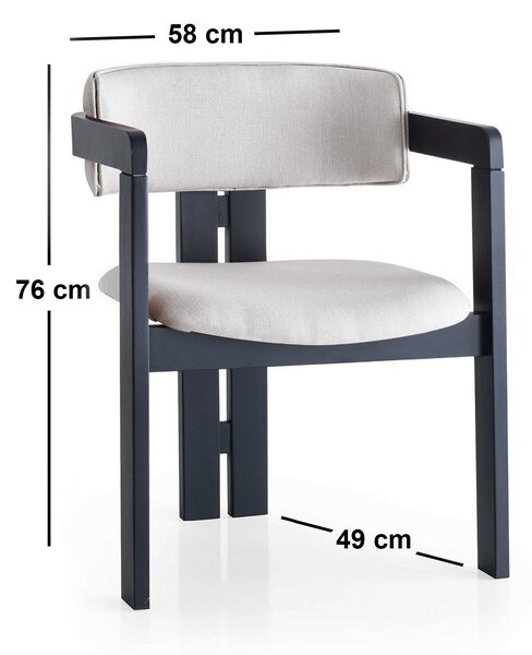 Kalune Design Jedálenská stolička CO z masívu krémová/čierna