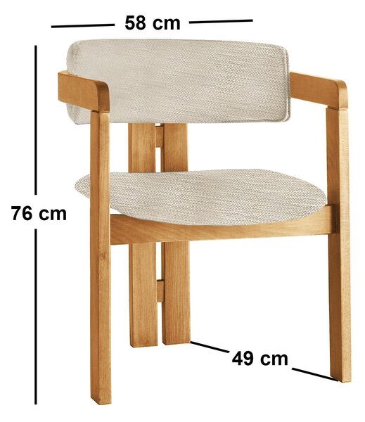Kalune Design Jedálenská stolička CO z masívu svetlá béžová/dub
