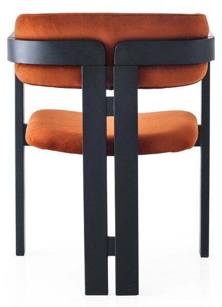 Kalune Design Jedálenská stolička CO Velvet z masívu škoricová/čierna