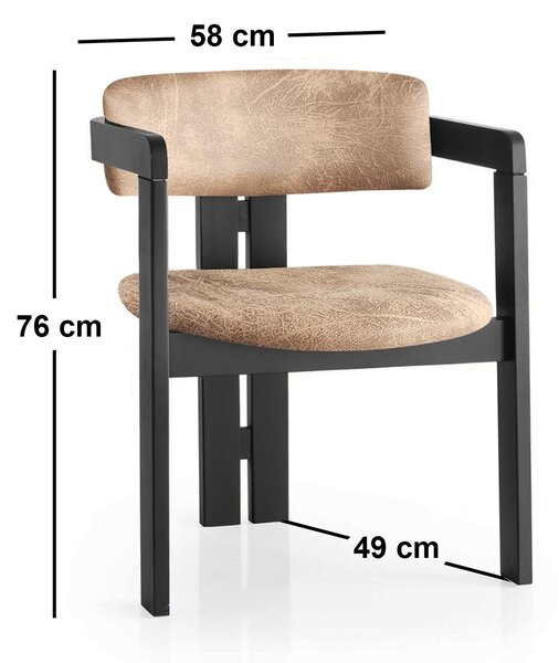 Hanah Home Jedálenská stolička CO z masívu čierna/béžová