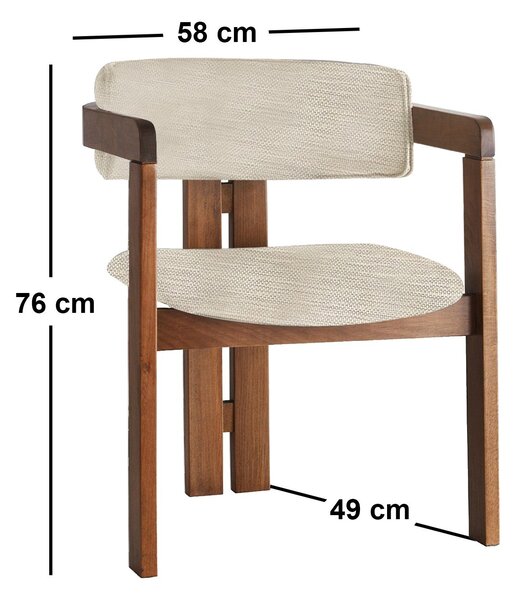 Kalune Design Jedálenská stolička CO z masívu svetlosivá/orech