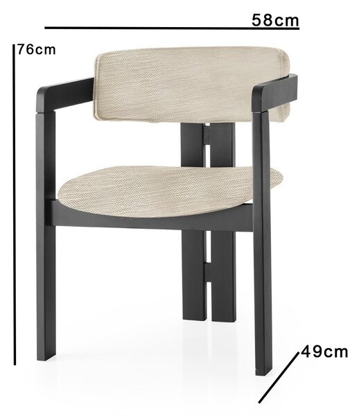 Kalune Design Jedálenská stolička CO z masívu svetlo šedá/čierna