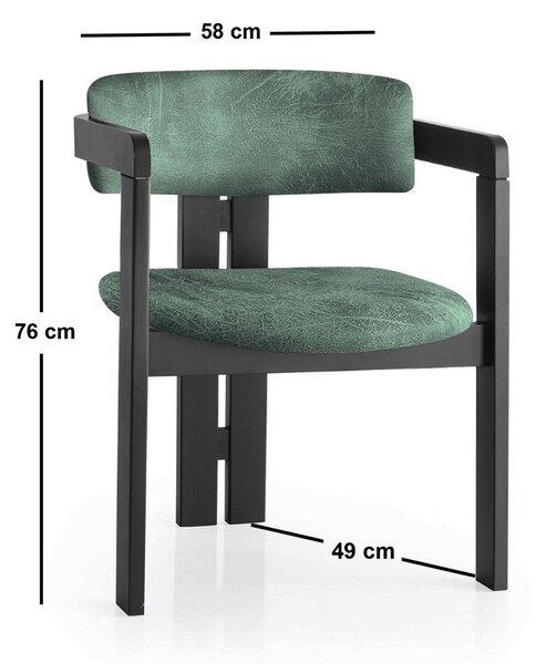 Kalune Design Jedálenská stolička CO z masívu zelená/čierna