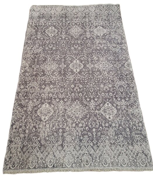 HU Antracitový orientálny obdĺžnikový koberec BANCO NEW P1819 ANTASIT Rozmer: 60x110 cm