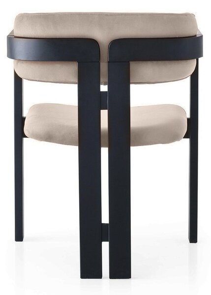 Kalune Design Jedálenská stolička CO Zamat z masívu béžová/čierna