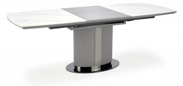 Halmar Rozkladací jedálenský stôl DANCAN 160(220)x90 biely mramor/sivá