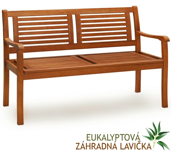 Záhradná lavica z eukalyptového dreva – certifikát FSC®