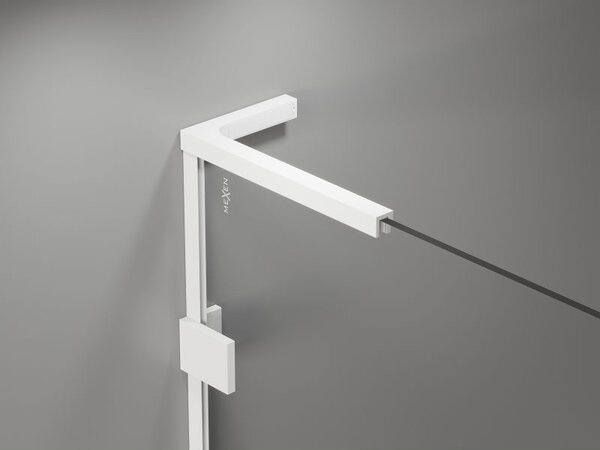 Mexen Lunar-B L pravé sprchové dvere otváracie 120 cm, transparentné, biele - 832SL-120-050-20-00-P