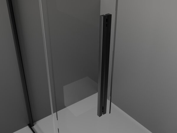 Mexen Velar, sprchová zástena s posuvnými dverami Walk-in 70 x 200 cm, 8mm šedé sklo, čierna matná, 871-070-000-43-70