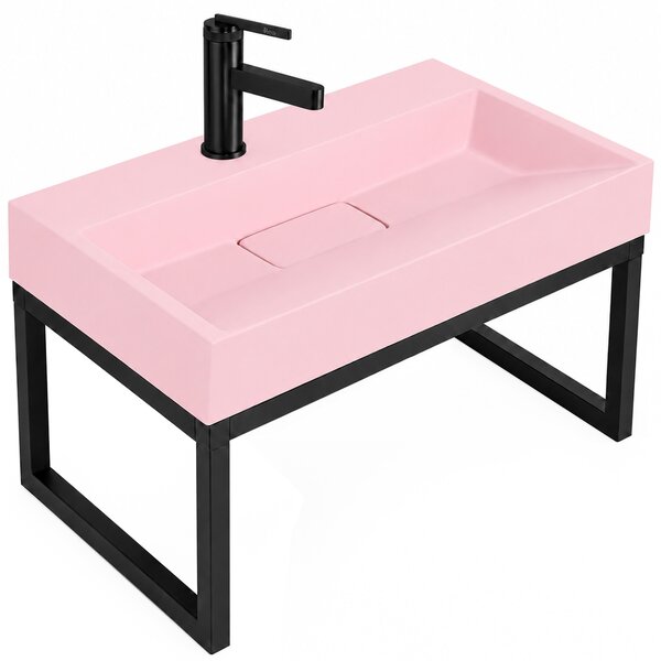 Umývadlo REA GOYA PINK na dosku 60 CM - konzola