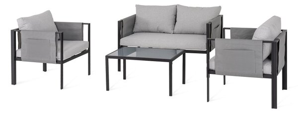 House 5 Záhradná odpočinková zostava RELAX 2+1+1 sivá