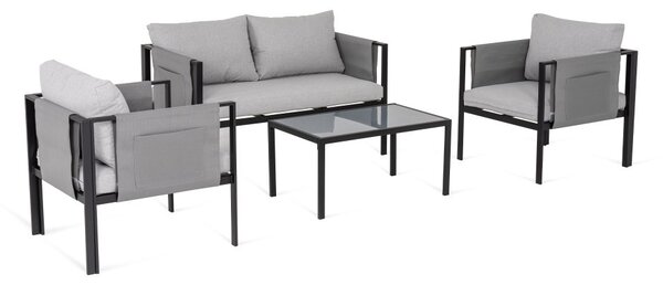 House 5 Záhradná odpočinková zostava RELAX 2+1+1 sivá