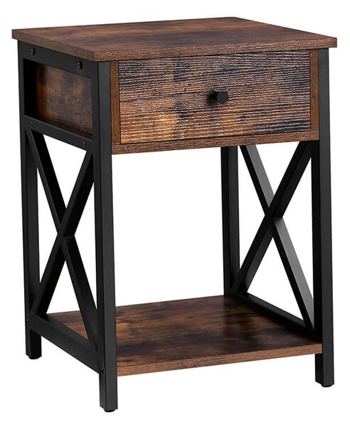 LEOBERT Stôl, skrinka so zásuvkou, rustikálny štýl