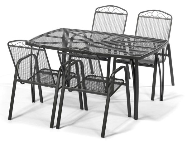 House 5 Záhradný kovový set 4+1 ZUNO čierna
