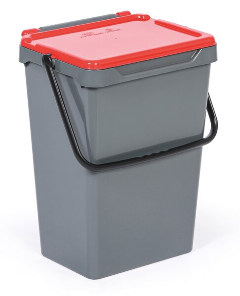 Plastový odpadkový kôš na triedenie odpadu, sivá + červená, 35 l