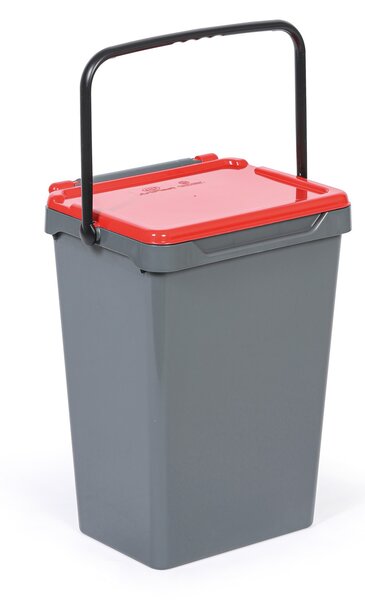 Plastový odpadkový kôš na triedenie odpadu, sivá + červená, 35 l