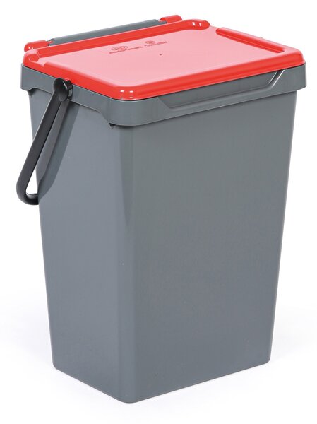 Plastový odpadkový kôš na triedenie odpadu, sivá + červená, 35 l