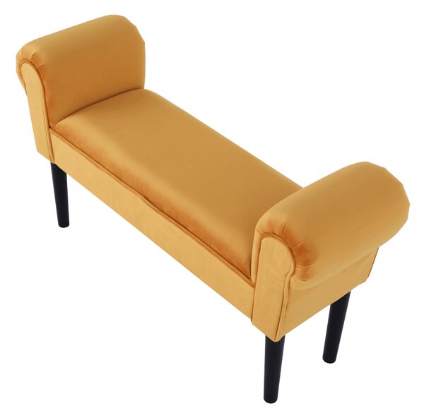 KONDELA Lavica, Velvet látka, medovohnedá/čierna, BURDA