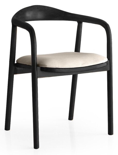 Kalune Design Jedálenská stolička PA z masívu svetlosivá/čierna