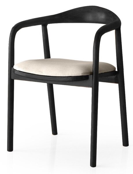 Kalune Design Jedálenská stolička PA z masívu svetlosivá/čierna