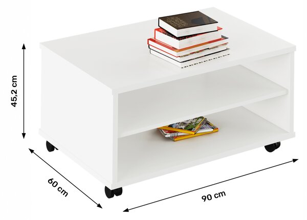 KONDELA Konferenčný stolík, biela, RIOMA TYP 32