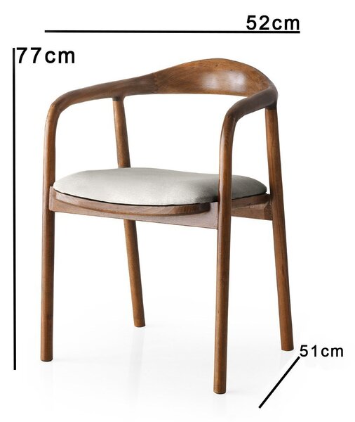 Kalune Design Jedálenská stolička PA z masívu prírodná hnedá/svetlosivá