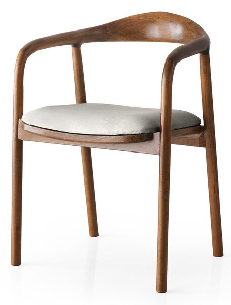 Kalune Design Jedálenská stolička PA z masívu prírodná hnedá/svetlosivá