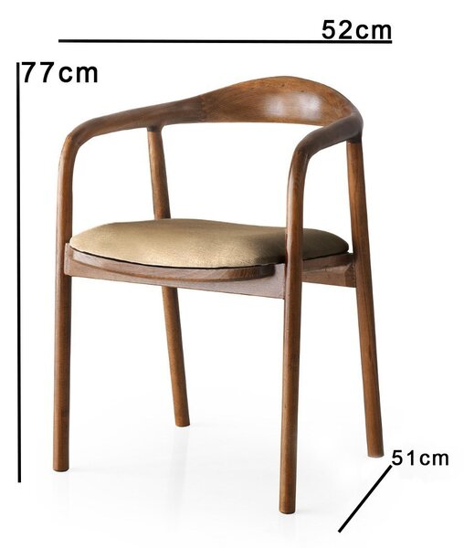 Kalune Design Jedálenská stolička PA z masívu svetlohnedá/prírodná hnedá