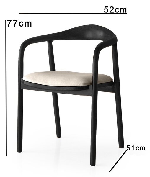 Kalune Design Jedálenská stolička PA z masívu svetlosivá/čierna