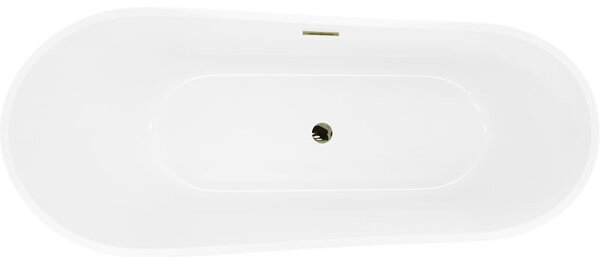 Mexen Dora voľne stojaca vaňa 170 x 75 cm, biela/čierna, prepad zlatý - 52071707575-50