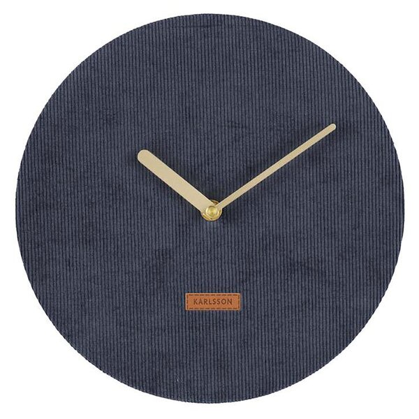 KARLSSON Nástenné menčestrové hodiny Corduroy ∅ 25 cm