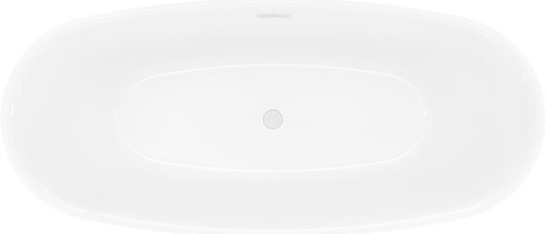 Mexen Luvo Slim, voľne stojaca vaňa 170 × 75 cm, biela-čierna, biely prepad, 52801707575-20