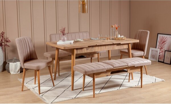 Kalune Design Jedálenská stolička Stormi z masívu borovice Atlantic/béžová