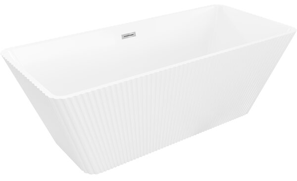 Mexen Tava voľne stojaca vaňa ryhovaná 170 x 75 cm, biela, prepad chróm - 52851707500-01