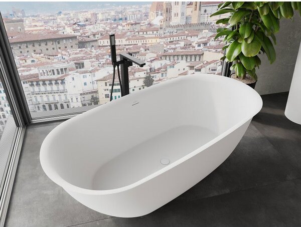 Mexen Siena voľne stojaca vaňa z konglomerátu 170 x 80 cm, biela matná - 57291708000