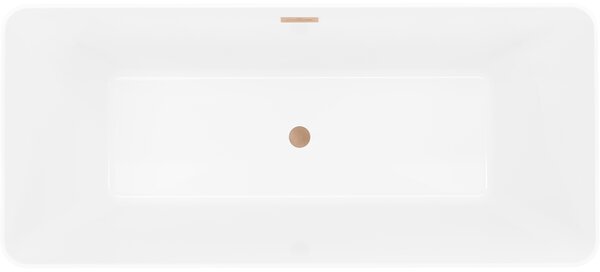 Mexen Velo Slim voľne stojaca vaňa 170 x 75 cm, biela, prepad brúsená meď - 52811707500-65