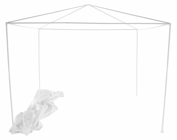 KONDELA Záhradný párty stan, biela, 3x3 m, TEKNO TYP 1 + 4 bočné strany