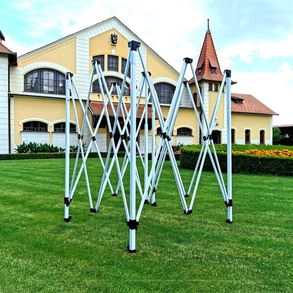 BRIMO Nožnicový altánok 3x4,5m - s 3 stenami - Červená