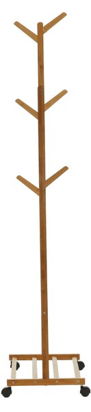 KONDELA Pojazdný vešiak, bambus, šírka 60cm, VIKIR TYP 1