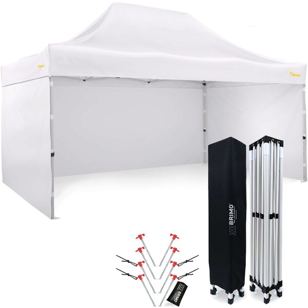 BRIMO Nožnicový altánok 3x4,5m - s 3 stenami - Biela
