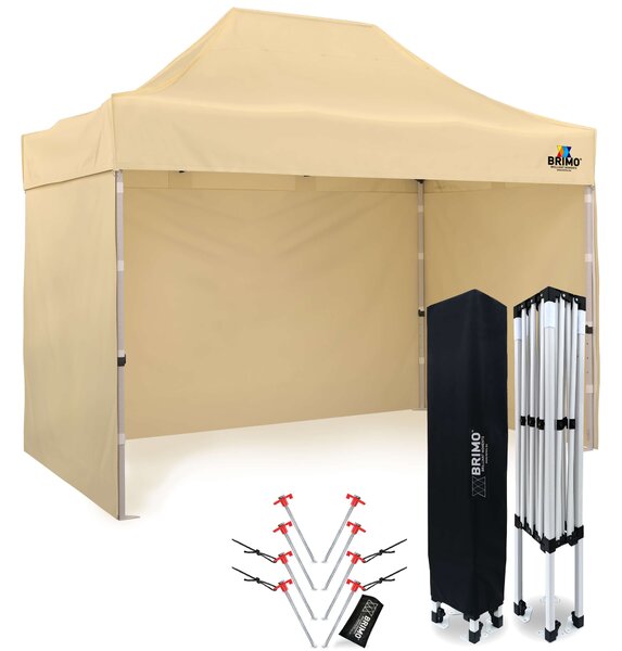 BRIMO Nožnicový stan 2x3m - s 3 stenami - Béžová