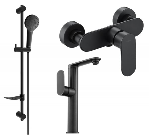 Mexen Milo DF05 sprchový set, čierny - 713154DF05-70