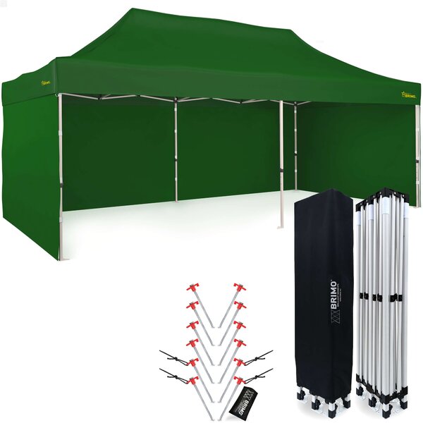BRIMO Párty stan 3x6m - s 3 stenami - Zelená