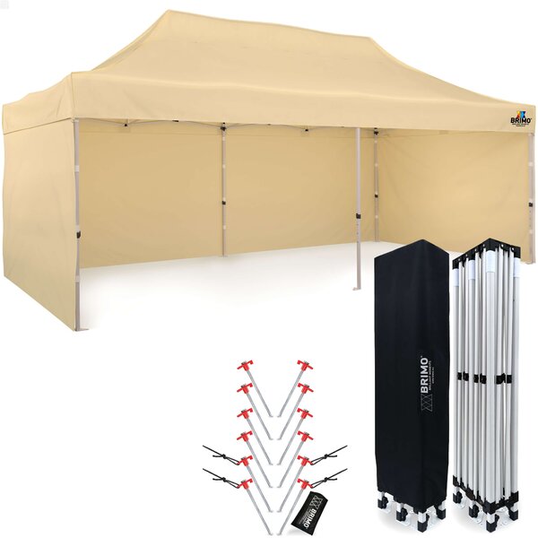 BRIMO Párty stan 3x6m - s 3 stenami - Béžová